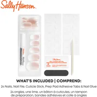 Salon Effects® Perfect Manicure™ press-on nails, longwearing, includes 24 premium fake nail, adhesive tabs and nail glue