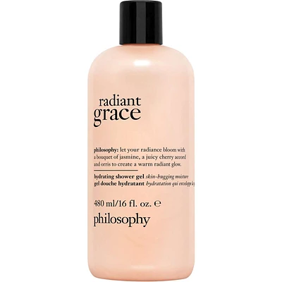 radiant grace hydrating shower gel, cleanses, conditions, moisturizes skin