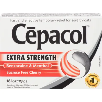 Cepacol® Extra Strength Sucrose Free Cherry, Sore Throat Lozenges, 16 ct