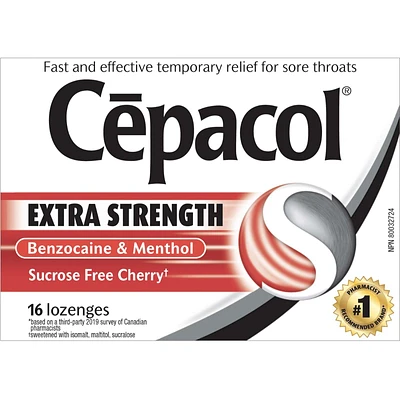 Cepacol® Extra Strength Sucrose Free Cherry, Sore Throat Lozenges, 16 ct