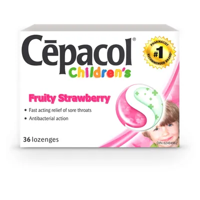 Cepacol® Children’s Fruity Strawberry, Sore Throat Lozenges, 36 ct