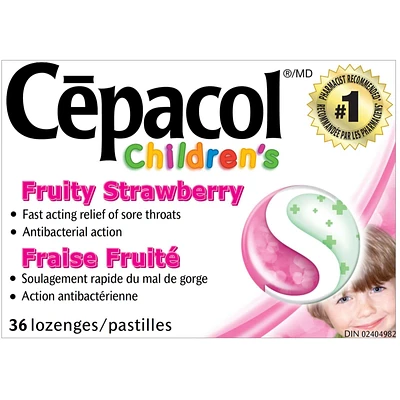 Cepacol® Children’s Fruity Strawberry, Sore Throat Lozenges, 36 ct