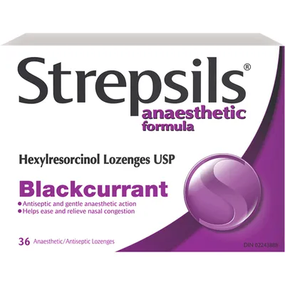 Strepsils® Anaesthetic Formula Blackcurrant, 36 ct