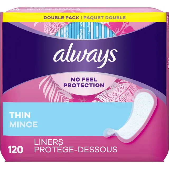 Always Anti-Bunch Xtra Protection, Panty Liners For Women, Light  Absorbency, Extra Long Lenght, Leakguard + Rapiddry, Unscented, 92 Count