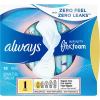 Infinity FlexFoam Pads for Women Size 1 Regular Absorbency with Wings