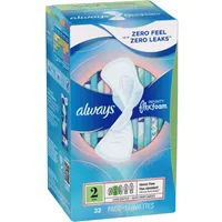 Always Infinity FlexFoam Pads for Women Size Heavy Flow Absorbency, Zero Leaks & Zero Feel is possible, with Wings Unscented