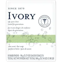 Ivory Bar Soap Aloe Scent 90 g, 10 count