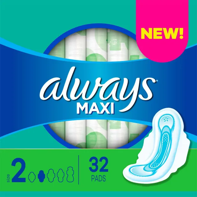 Always Maxi Pads Size 1 Regular Absorbency Unscented 24 Count