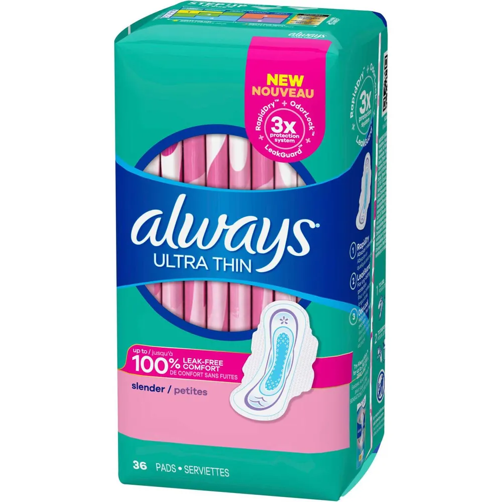 Always Ultra Thin Pads Size 1 Regular Absorbency Unscented with