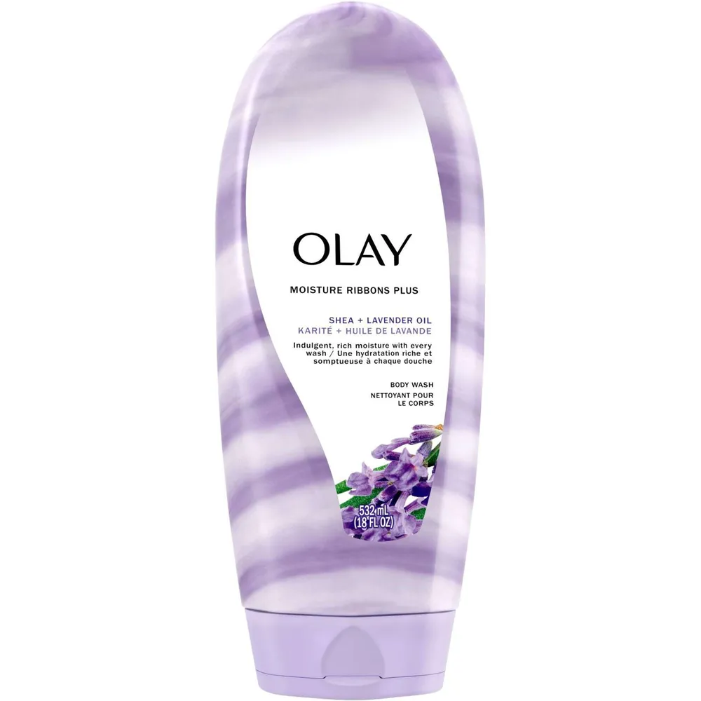 Olay Moisture Ribbons Plus Shea + Lavender Oil Body Wash, 532 mL