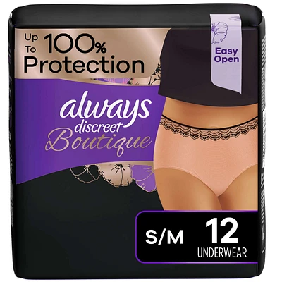 Incontinence and Postpartum Underwear for Women, Maximum Protection, S/M