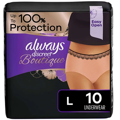 Incontinence and Postpartum Underwear for Women, Maximum Protection, L, Rosy