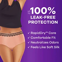 Incontinence and Postpartum Underwear for Women, Maximum Protection, L, Rosy