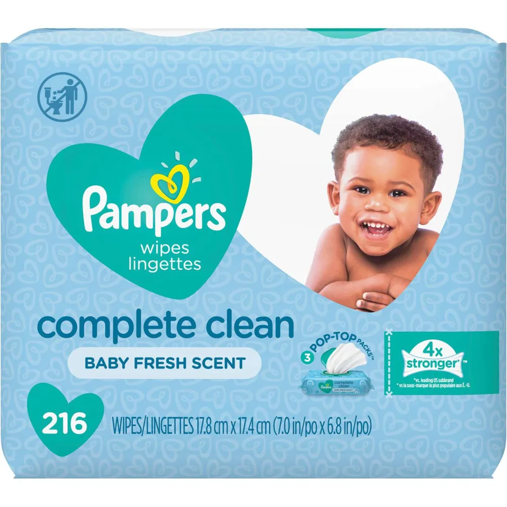 Pampers Complete Clean Baby Fresh Scent Baby Wipes 72 ct Pack