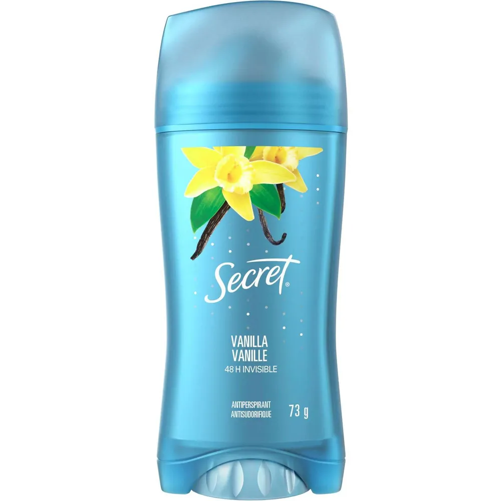 Secret Invisible Solid Antiperspirant and Deodorant, Vanilla Scent, 73 g