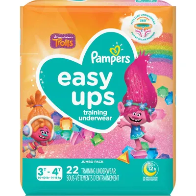 Pampers Easy Ups Training Underwear Girls Size 5 3T-4T 22 Count 