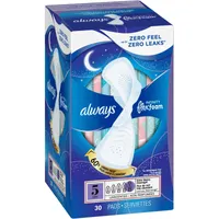 Always Infinity FlexFoam Pads for Women Size 5 Extra Heavy Overnight Absorbency, Up to 12 hours Zero Leaks, Zero Feel Protection, with Wings Unscented