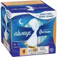 Infinity FlexFoam Pads for Women Size 4 Overnight Absorbency, 13 Count