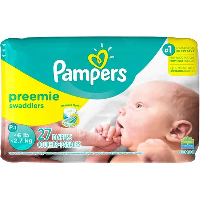 Pampers Swaddlers Preemie Diapers Size P-1 27 count