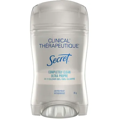 Secret Clinical Antiperspirant and Deodorant Clear Gel, Completely Clean, 45g