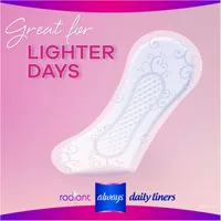 Always Radiant Daily Liners Regular Absorbency Unscented, 48 Count