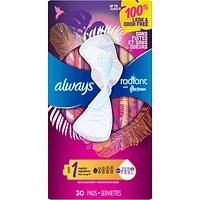 Always Radiant Teen Pads with Wings, Size 1, Regular Absorbency, 28 CT