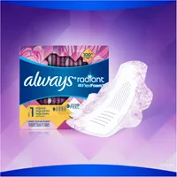 Always Radiant FlexFoam Pads for Women Size 1 Regular Absorbency with Wings, 15 Count