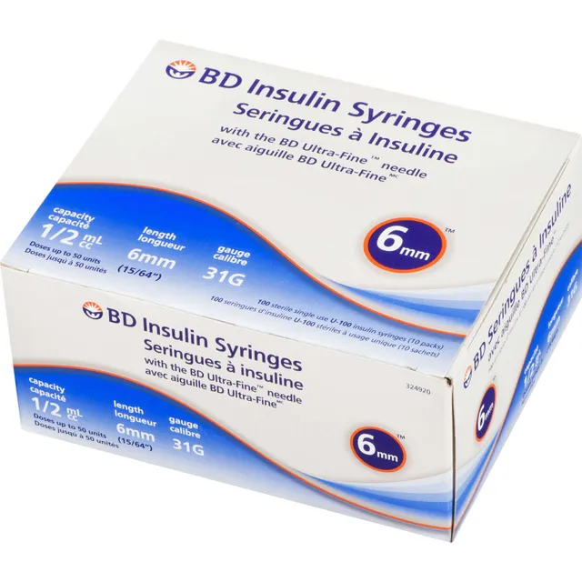 Seringue et aiguille insuline BD® ultra-fine 31G x 5/16