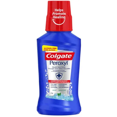 Colgate Peroxyl  Mouth Sore Alcohol Free Oral Rinse, Mint, 237 mL