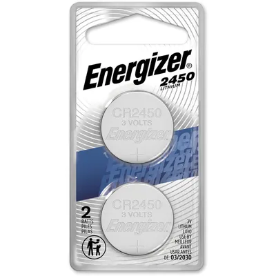 2450 Lithium Coin Battery, 2 Pack