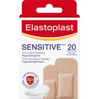 Elastoplast Sensitive Light Skin Tone Adhesive Bandages, 20 Strips