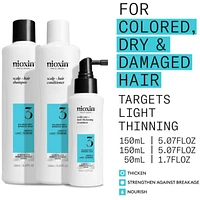 Scalp + Hair Thickening System 3 - Hair Thickening System for Colored Or Dry Damaged Hair with Light Thinning - Includes Shampoo 150ml, Conditioner 150mland Scalp Treatment 50ml