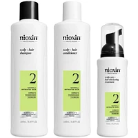 Scalp + Hair Thickening System 2 - Hair Thickening System for Natural Hair with Progressed Thinning - Includes Shampoo 150ml, Conditioner 150mland Scalp Treatment 50ml