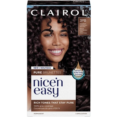 Nice'N Easy Pure Brunettes, Permanent Hair Dye, Rich Tones That Stay Until Re-Coloring