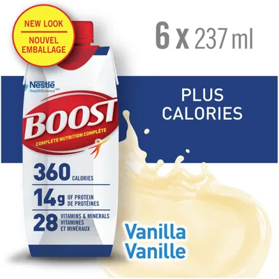 PLUS Calories Vanilla Formulated Liquid Diet Drink, 6 x 237ml
