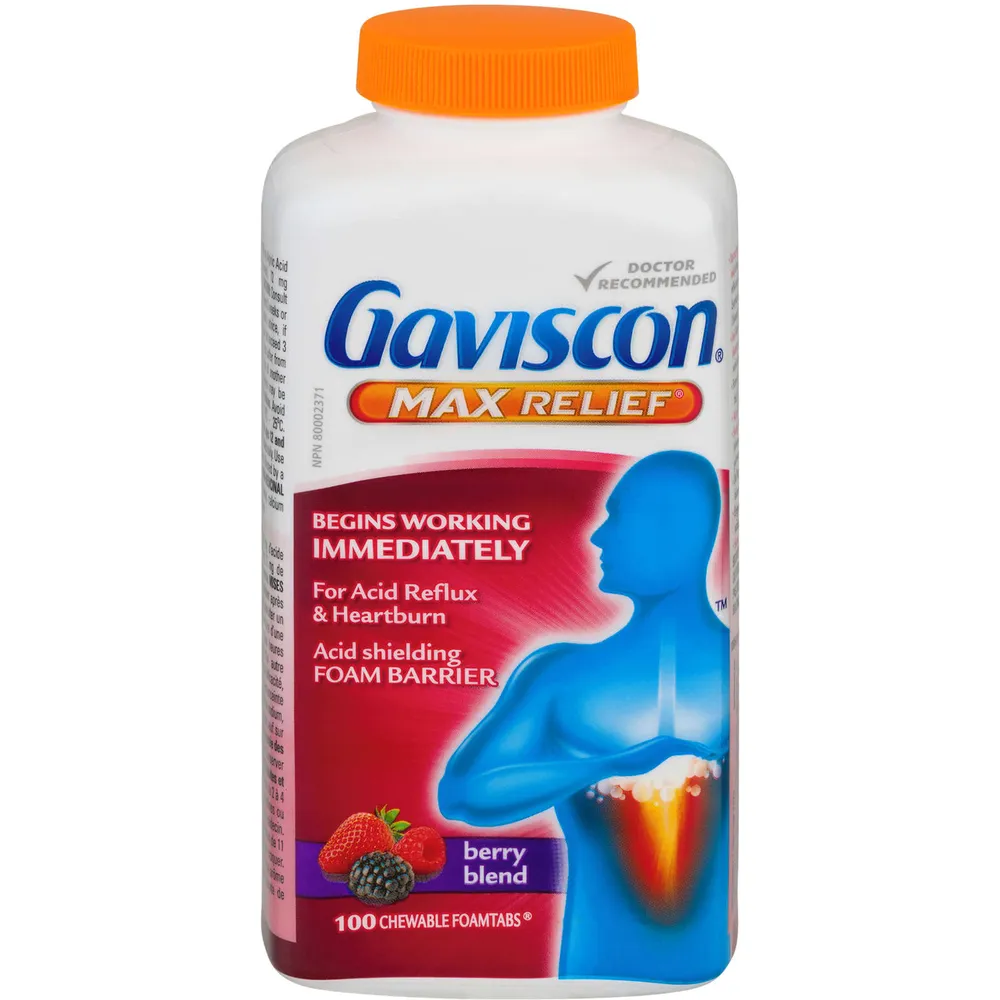 Gaviscon Max Relief Chewable Foamtabs Berry Blend