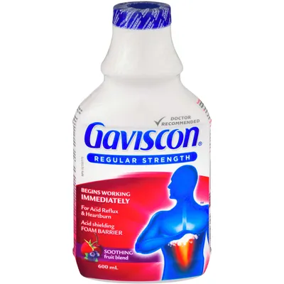 Gaviscon Regular Strength Liquid Soothing Fruit Blend