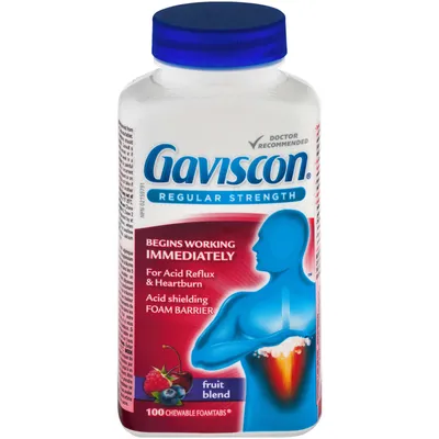 Gaviscon Regular Strength Tablet Fruit Blend