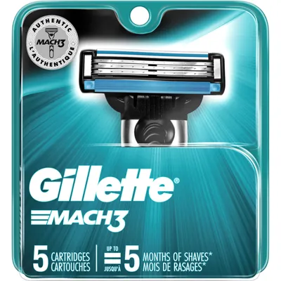 Gillette Mach3 Men’s Razor Blades, 5 Refills