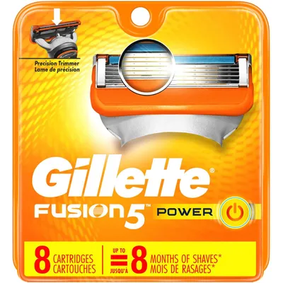 Gillette Fusion5 Power Men's Razor Blades, 8 Refills