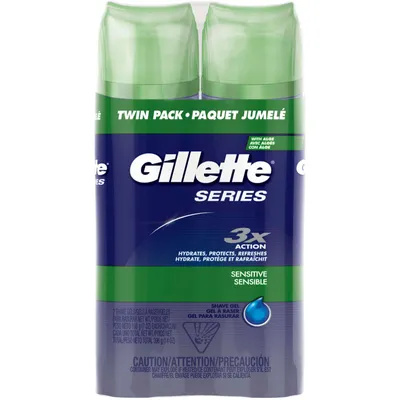 Gillette Series Shave Gel Sensitive Twin Pack 14 Oz