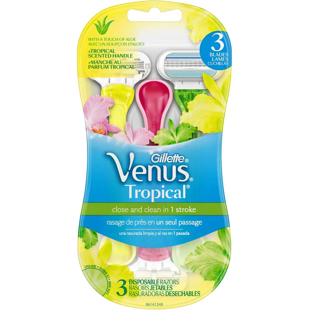 Gillette Venus Sensitive Women's Disposable Razor, 3 Pack 