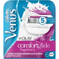 Venus ComfortGlide with Olay Sugarberry Women's Razor Blades, 6 Refills