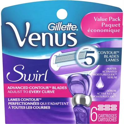 Gillette Venus Swirl  Women's Razor Blade Refills, 6 Refills