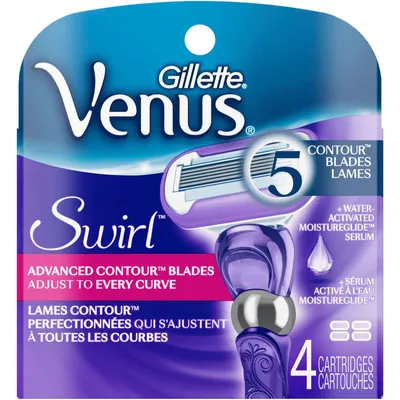 Gillette Venus Swirl Women's Razor Blades, 4 Refills