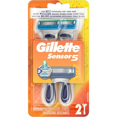 Gillette Sensor5 Men's Disposable Razor - 2 Pack