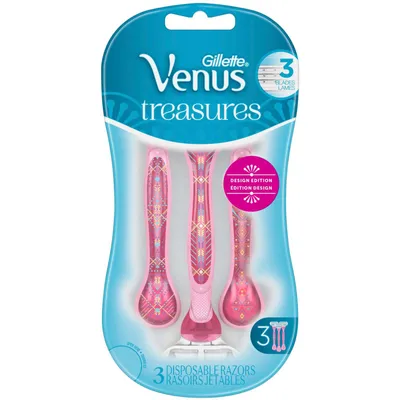 Gillette Venus Treasures Women's Disposable Razors - 3 Pack