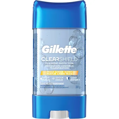 Gillette Clear Gel Antiperspirant and Dedorant for Men Fresh Amber Scent
