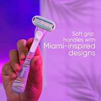 Miami Midnight Smooth Women's Disposable Razors with Aloe