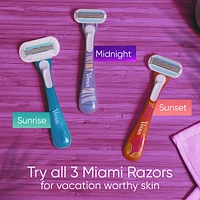 Miami Midnight Smooth Women's Disposable Razors with Aloe